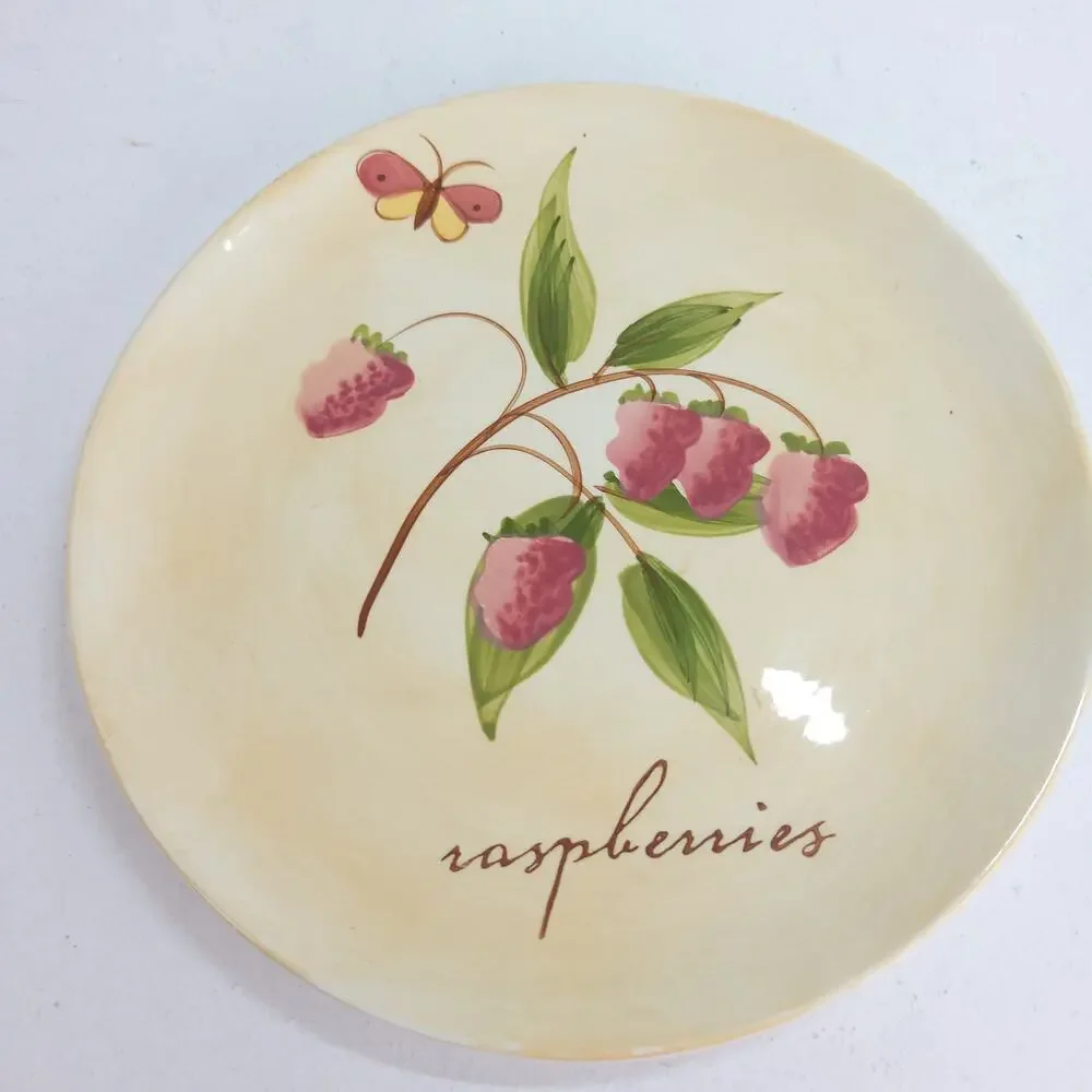 Pier 1 Provence Salad Plates Glazed Earthenware Pear Apple Orange Raspberry